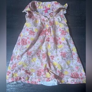 Penelope Mack Pink Floral Dress snap bottom size 12m